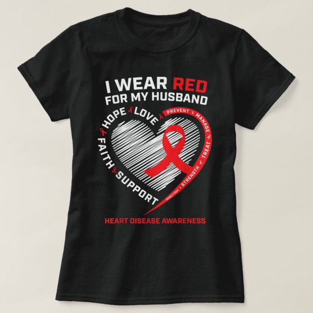 T-shirt Je Porte Du Rouge Pour Ma Sensibilisation Aux Mala (Design devant)
