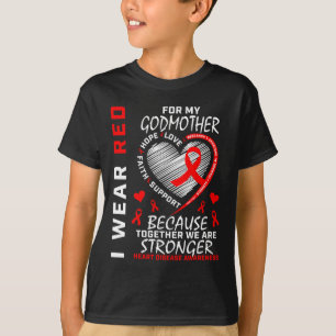 T-shirt Je Porte Du Rouge Pour Mes Défenseurs Des Maladies