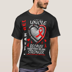 T-shirt Je Porte Du Rouge Pour Mon Oncle Maladie Cardiaque