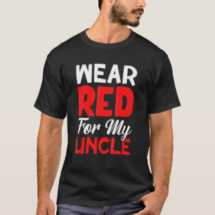 T-shirt Je Porte Du Rouge Pour Mon Oncle Sensibilisation A