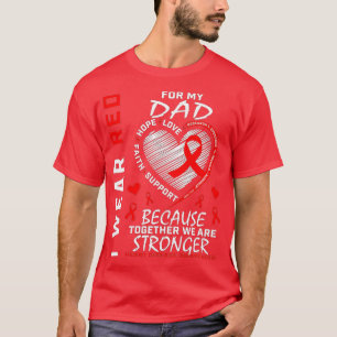 T-shirt Je Porte Du Rouge Pour Mon Père Maladie Cardiaque 