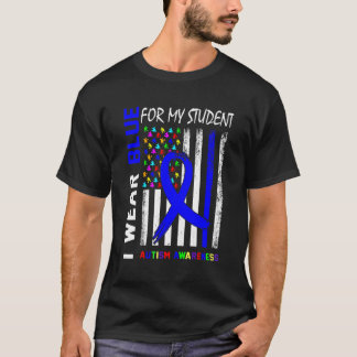 T-shirt Je Porte Du Ruban Bleu Pour Ma Sensibilisation sur