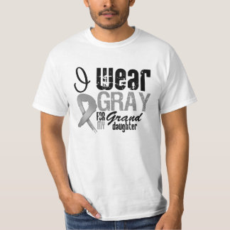 T-shirt Je Porte Du Ruban De Sensibilisation Gris Pour Ma