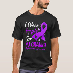 T-shirt Je porte du ruban pourpre pour ma grand-mère Alzhe