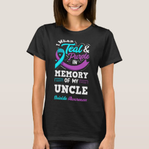 T-shirt Je porte du sarcelle et du violet en mémoire de mo