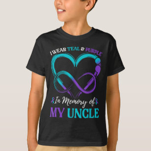 T-shirt Je porte du sarcelle et du violet en mémoire de mo