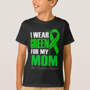 T-shirt Je Porte Du Vert Pour Ma Maman Handicap Cerveau