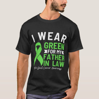 T-shirt Je porte du vert pour mon beau-père atteint d'un c