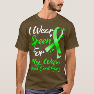 T-shirt Je Porte Du Vert Pour Mon Épouse Épouse Époux Accu