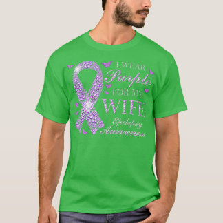 T-shirt Je Porte Du Violet Pour Ma Femme Sensibilisation À