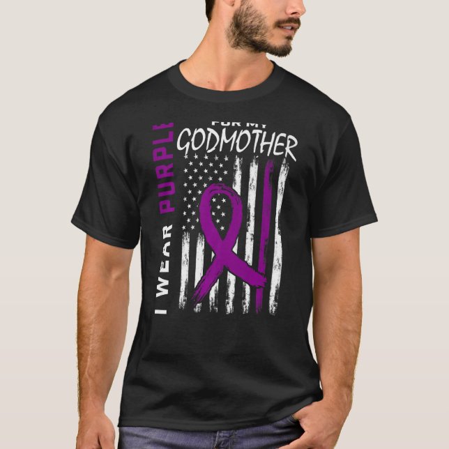 T-shirt Je Porte Du Violet Pour Ma Godmère Sensibilisation (Devant)