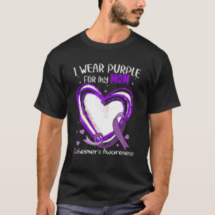 T-shirt Je Porte Du Violet Pour Ma Mère Alzheimer Sensibil