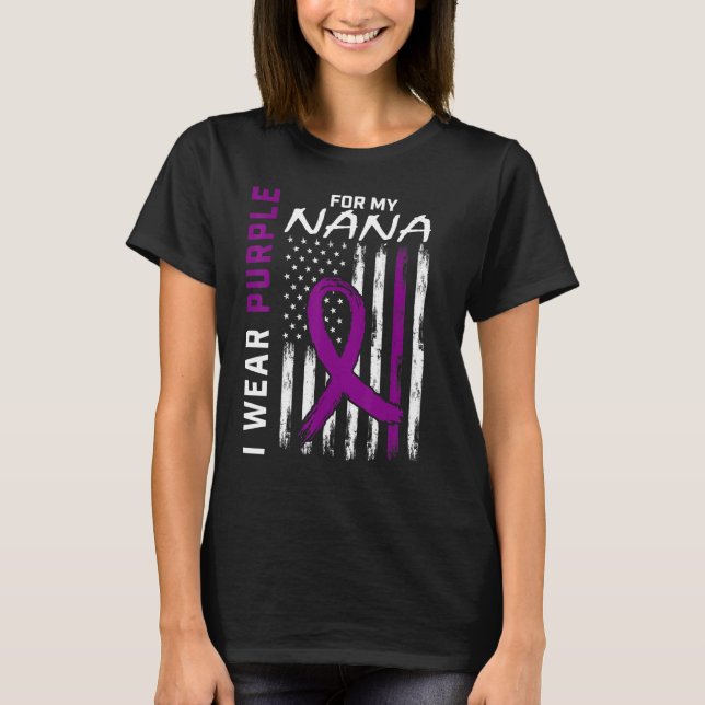 T-shirt Je Porte Du Violet Pour Ma Nana Epilepsy Awareness (Devant)