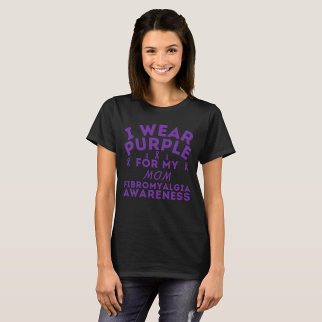 T-shirt Je Porte Du Violet Pour Ma Personnaliser De Fibrom (Devant entier)