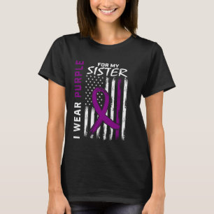 T-shirt Je Porte Du Violet Pour Ma Soeur Alzheimer Sensibi