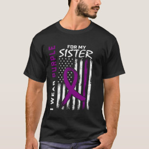 T-shirt Je Porte Du Violet Pour Ma Soeur Alzheimer Sensibi