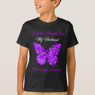 T-shirt Je Porte Du Violet Pour Mon Mari Fibromyalgie Guer
