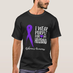 T-shirt Je Porte Du Violet Pour Mon Mari Maladie D'Alzheim