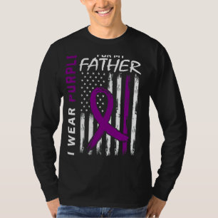 T-shirt Je Porte Du Violet Pour Mon Père Papa Lupus Nous S