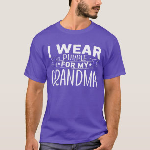 T-shirt Je Porte Du Violet Pour Mon Soutien À Grand-Mère