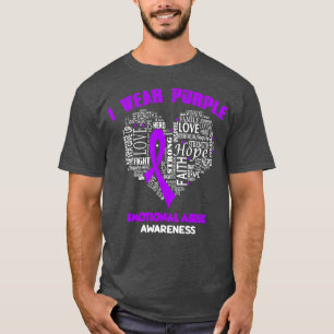 T-shirt Je Porte Du Violet Pour Sensibilisation À L'Abus É