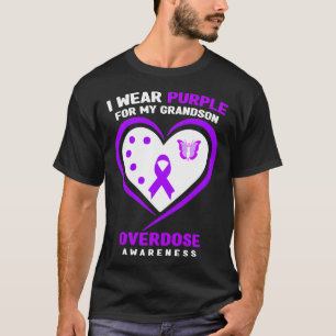 T-shirt Je Porte Du Violet Pour Sensibiliser Mon Petit-Fil
