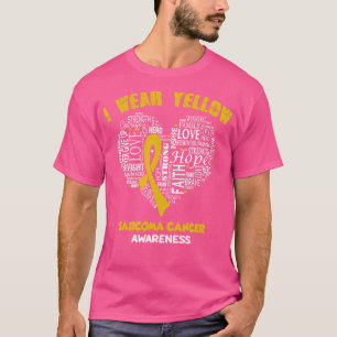 T-shirt Je Porte Jaune Pour Sarcome Cancer Awareness Faith