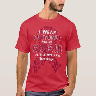 T-shirt Je Porte La Bourgogne Pour Mon Cousin Myeloma Mult