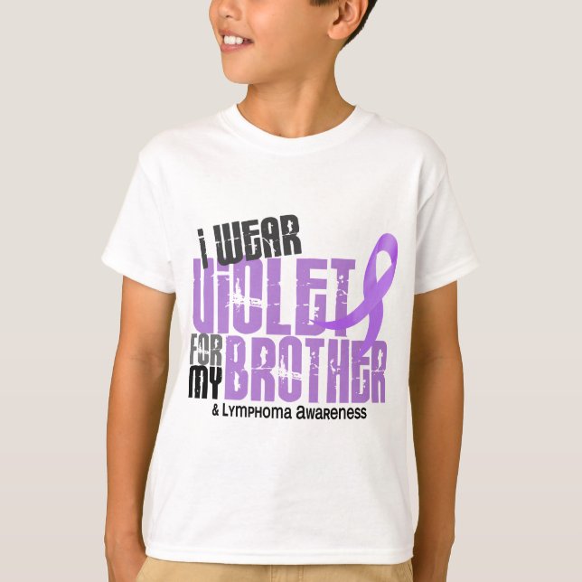 T-shirt Je porte la lymphogranulomatose maligne violette (Devant)