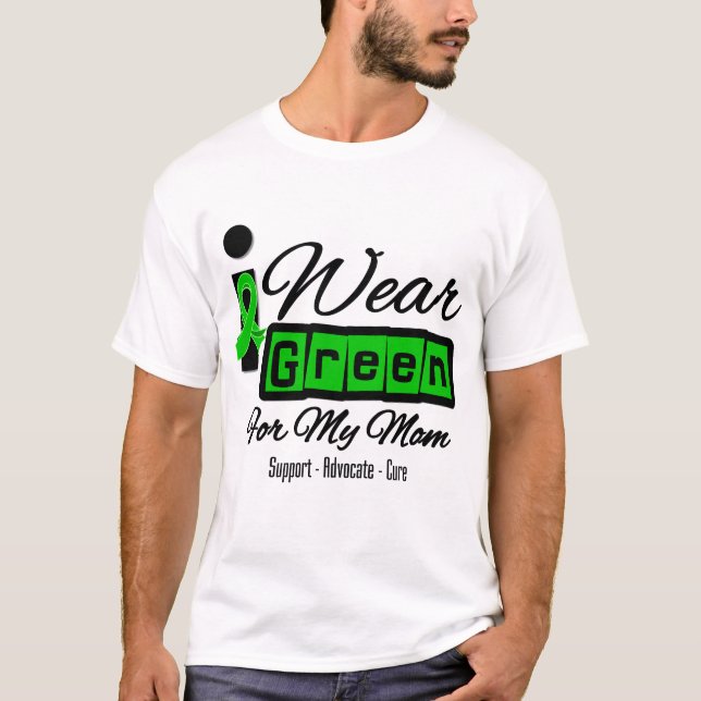 T-shirt Je porte la maman verte de ruban (rétro) - (Devant)