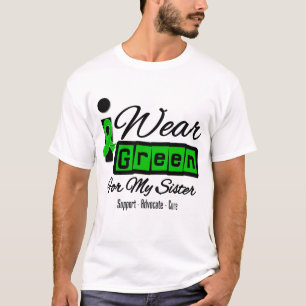 T-shirt Je porte la soeur verte de ruban (rétro) -