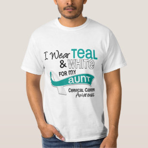 T-shirt Je porte la tante turquoise cancer du col de