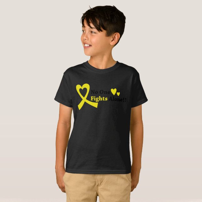 T-shirt Je porte l'appui de conscience de Cancer d'enfance (Devant entier)
