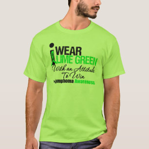 T-shirt Je porte l'attitude de vert de chaux pour gagner