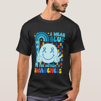 T-shirt Je porte le bleu pour la Sensibilisation sur l'aut