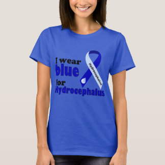 T-shirt Je porte le bleu pour l'Hydrocéphalie