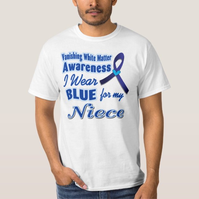 T-shirt Je porte le BLEU pour ma nièce (Devant)