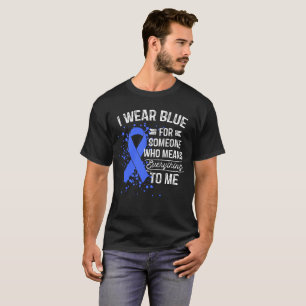 T-shirt Je porte le bleu - ruban bleu de conscience