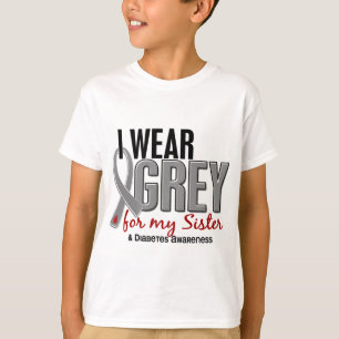 T-shirt Je porte le gris pour mon diabète de la soeur 10
