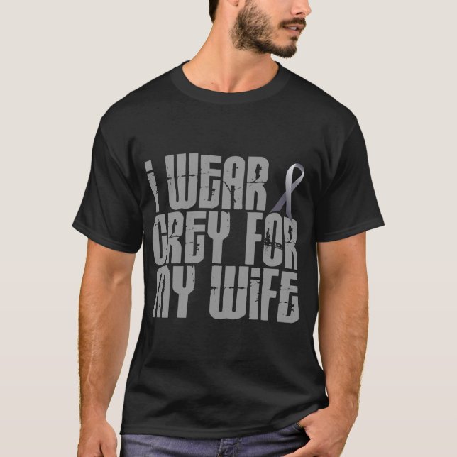 T-shirt Je porte le gris pour mon ÉPOUSE 16 (Devant)