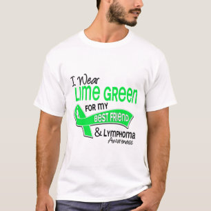 T-shirt Je porte le lymphome de meilleur ami du vert de