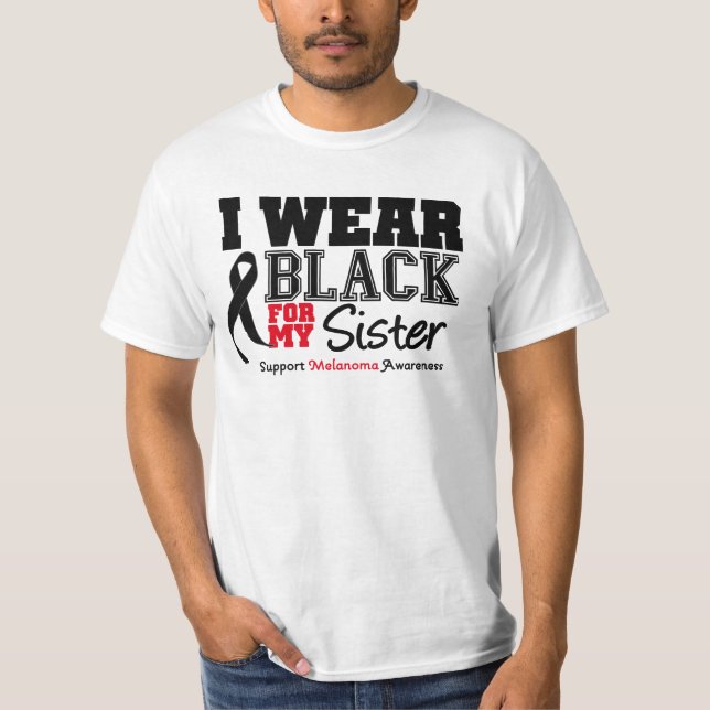 T-shirt Je porte le noir pour ma soeur (Devant)