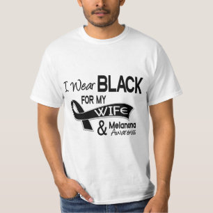 T-shirt Je porte le noir pour mon mélanome de l'épouse 4