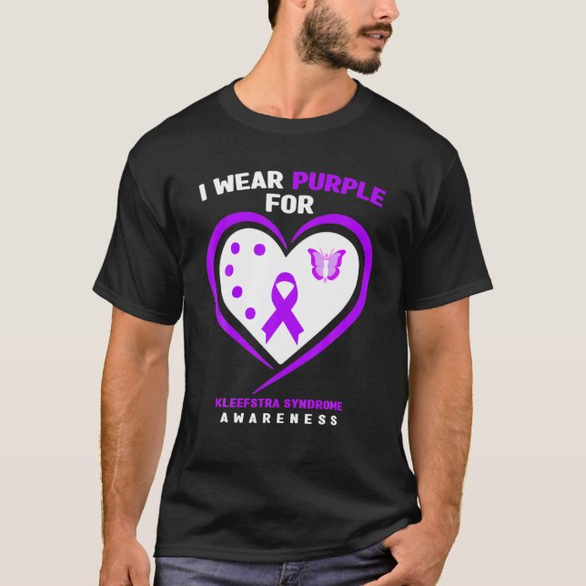 T-shirt Je porte le pourpre pour le syndrome de Kleefstra  (Devant)