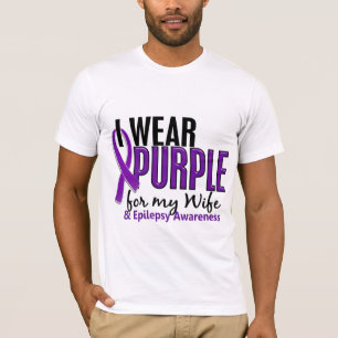 T-shirt Je porte le pourpre pour ma épilepsie de l'épous