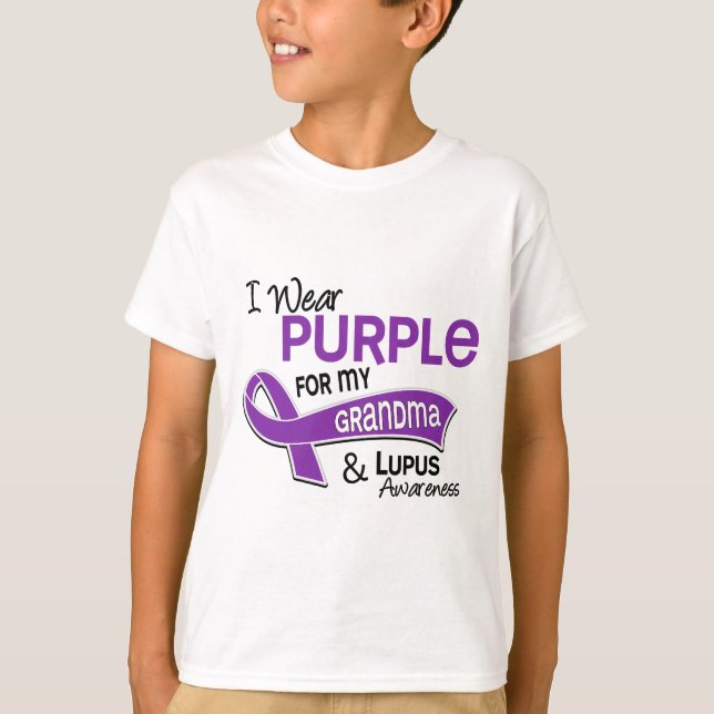 T-shirt Je porte le pourpre pour mon lupus de la (Devant)