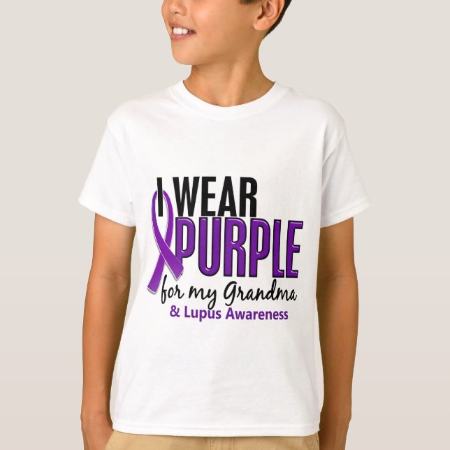 T-shirt Je porte le pourpre pour mon lupus de la (Devant)
