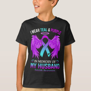 T-shirt Je Porte Le Purple Turquoise En Mémoire De Mon Mar