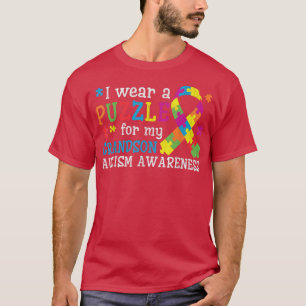T-shirt Je porte le Puzzle pour mon grand-fils Papa Grandm