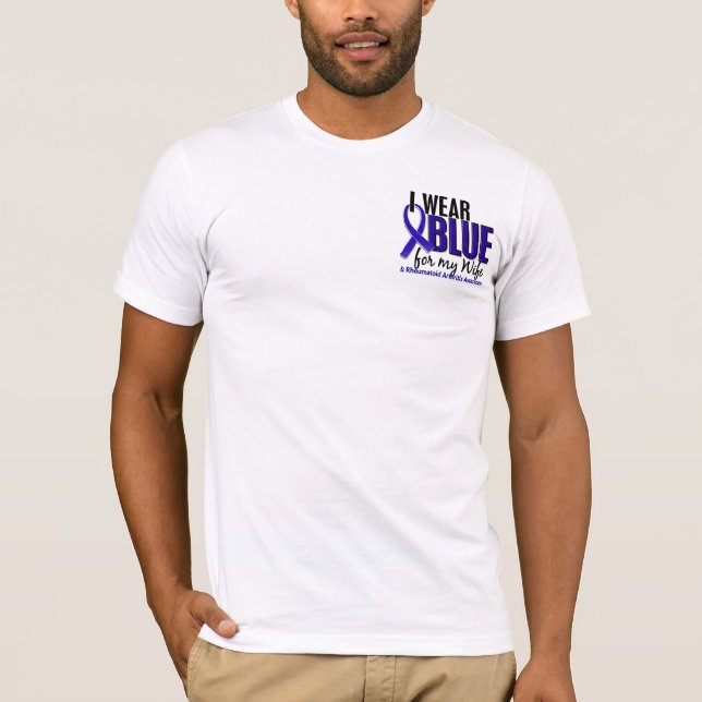 T-shirt Je porte le RA bleu de rhumatisme articulaire de (Devant)